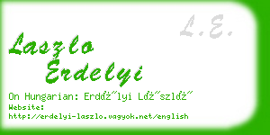 laszlo erdelyi business card